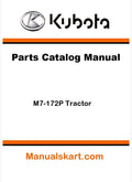 Kubota M7-172P Tractor Parts Catalog Pdf Manual
