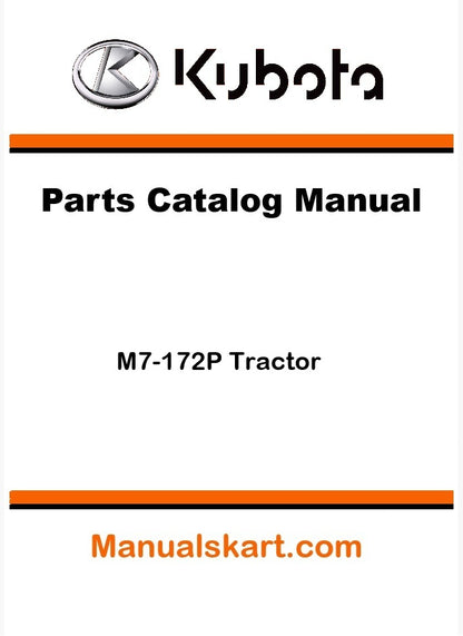 Kubota M7-172P Tractor Parts Catalog Pdf Manual