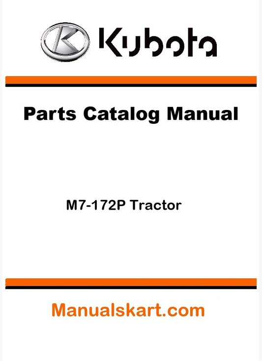Kubota M7-172P Tractor Parts Catalog Pdf Manual