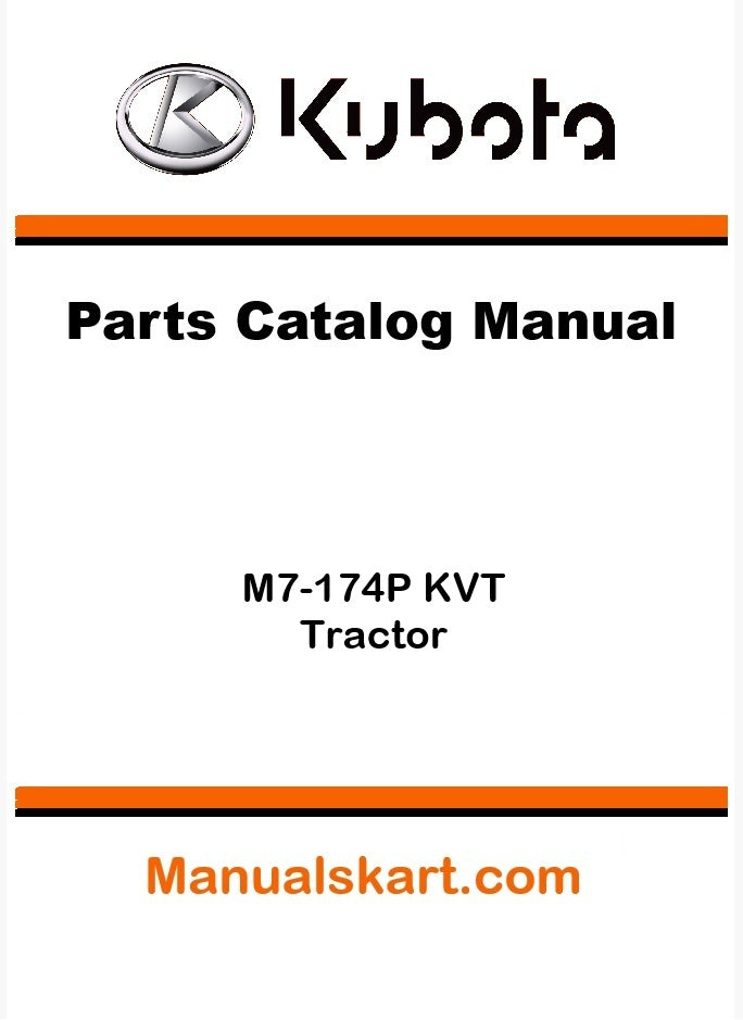 Kubota M7-174P KVT Tractor Parts Catalog Pdf Manual