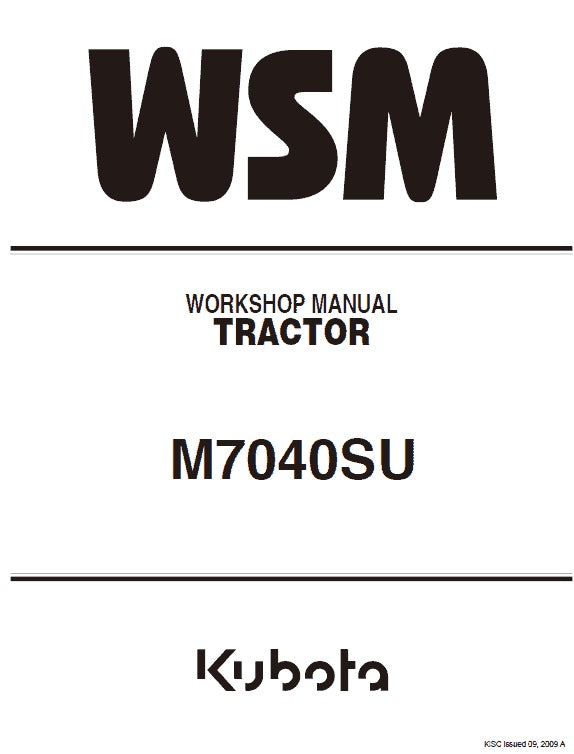 Kubota M7040SU Tractor Pdf Repair Service Manual