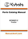 Kubota M7580DT-C Tractor Parts Catalog Pdf Manual