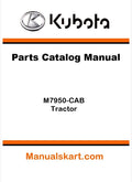 Kubota M7950-CAB Tractor Parts Catalog Pdf Manual