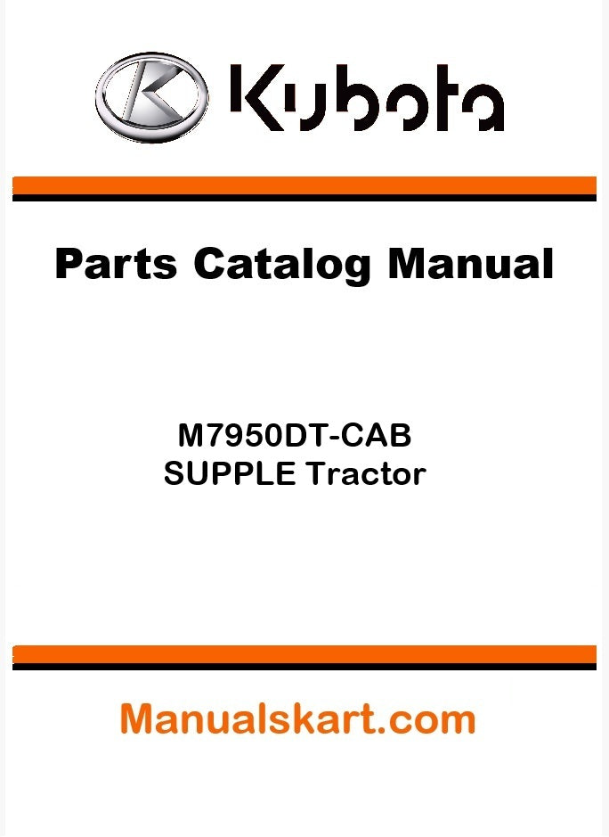 Kubota M7950DT-CAB SUPPLE Tractor Parts Catalog Pdf Manual