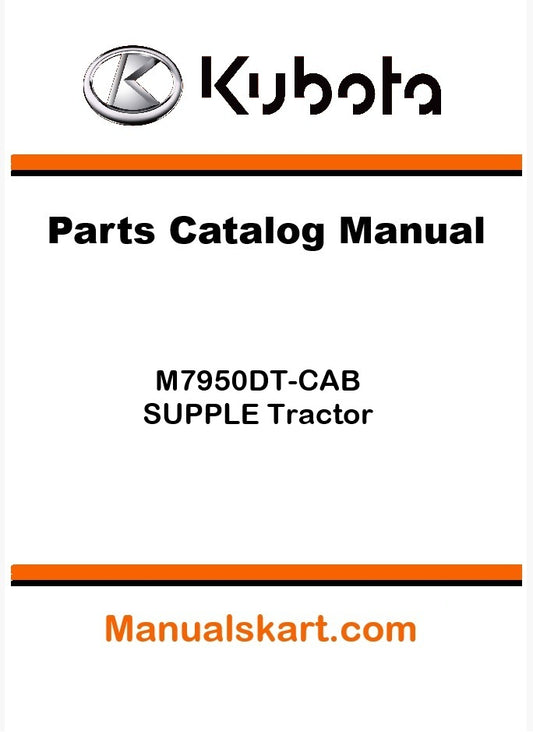 Kubota M7950DT-CAB SUPPLE Tractor Parts Catalog Pdf Manual