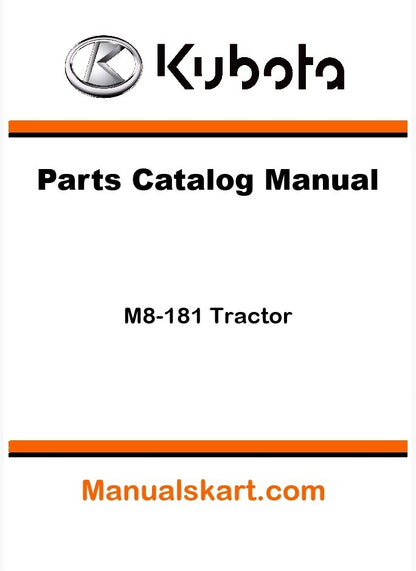 Kubota M8-181 Tractor Parts Catalog Pdf Manual