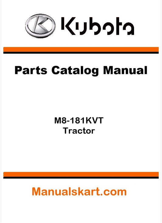 Kubota M8-181KVT Tractor Parts Catalog Pdf Manual