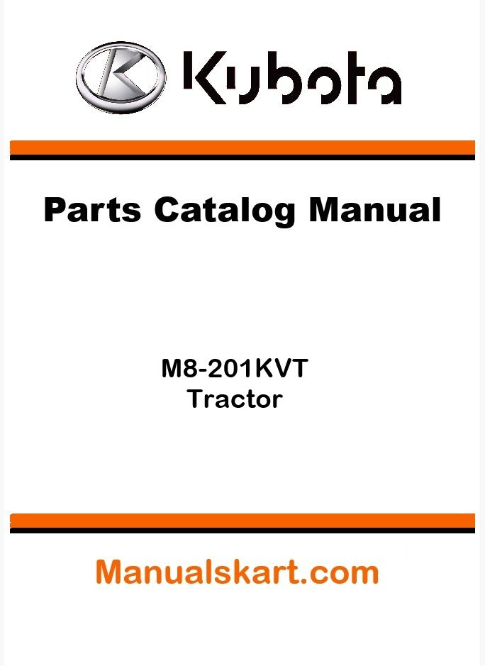 Kubota M8-201KVT Tractor Parts Catalog Pdf Manual