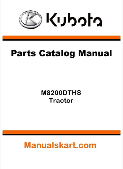 Kubota M8200DTHS Tractor Parts Catalog Pdf Manual