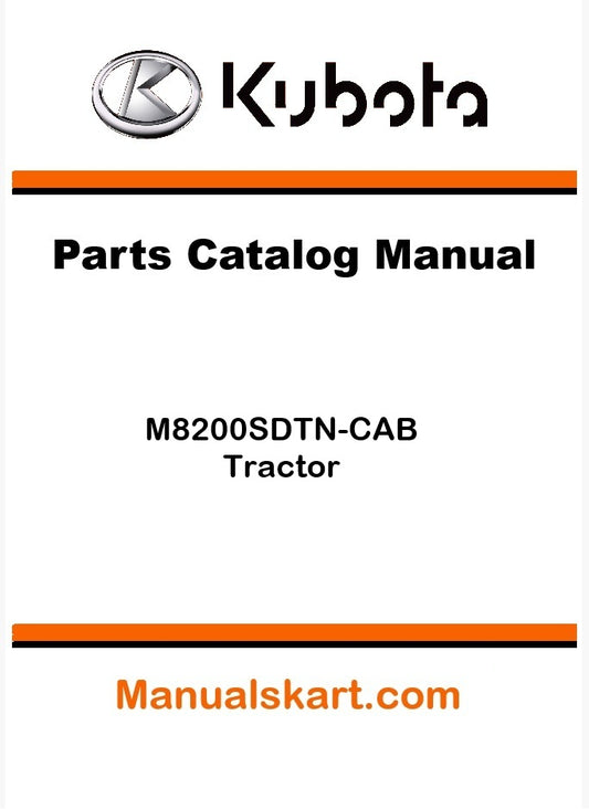 Kubota M8200SDTN-CAB Tractor Parts Catalog Pdf Manual