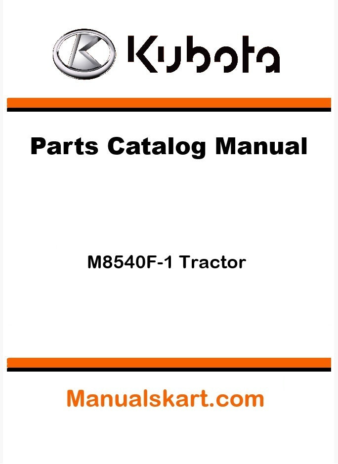 Kubota M8540F-1 Tractor Parts Catalog Pdf Manual