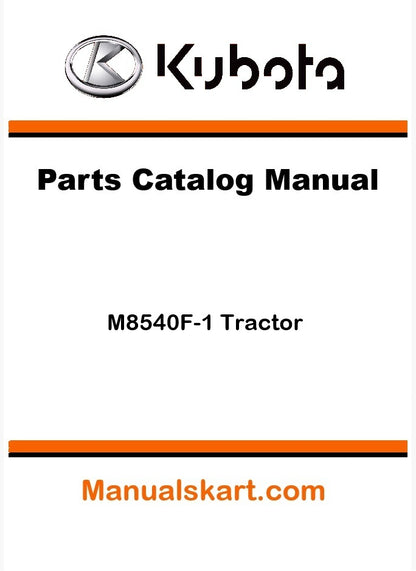 Kubota M8540F-1 Tractor Parts Catalog Pdf Manual