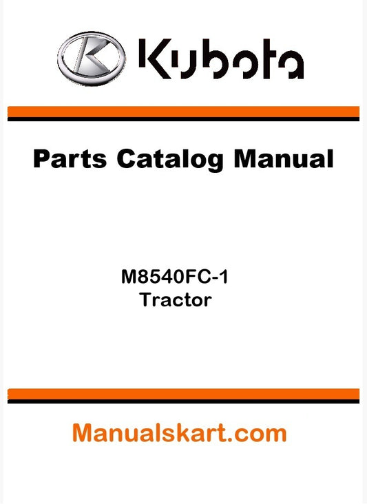 Kubota M8540FC-1 Tractor Parts Catalog Pdf Manual