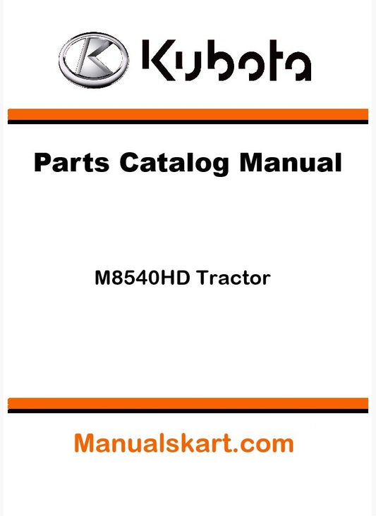 Kubota M8540HD Tractor Parts Catalog Pdf Manual