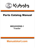 Kubota M8540HDNB-1 Tractor Parts Catalog Pdf Manual