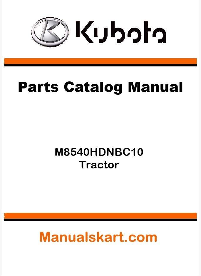 Kubota M8540HDNBC10 Tractor Parts Catalog Pdf Manual