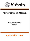 Kubota M8540HDNBPC Tractor Parts Catalog Pdf Manual
