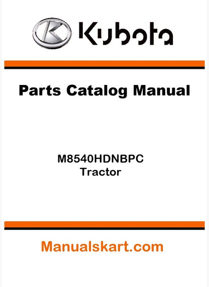 Kubota M8540HDNBPC Tractor Parts Catalog Pdf Manual