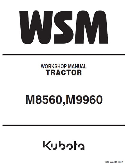 Kubota M8560, M9960 Tractor Pdf Repair Service Manual