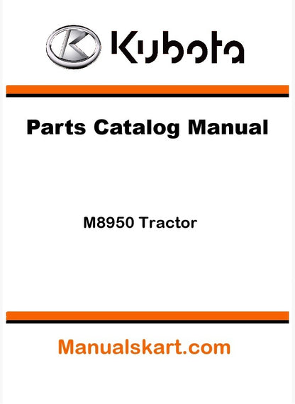 Kubota M8950 Tractor Parts Catalog Pdf Manual