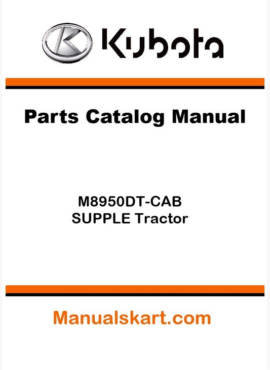 Kubota M8950DT-CAB SUPPLE Tractor Parts Catalog Pdf Manual