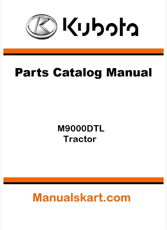 Kubota M9000DTL Tractor Parts Catalog Pdf Manual