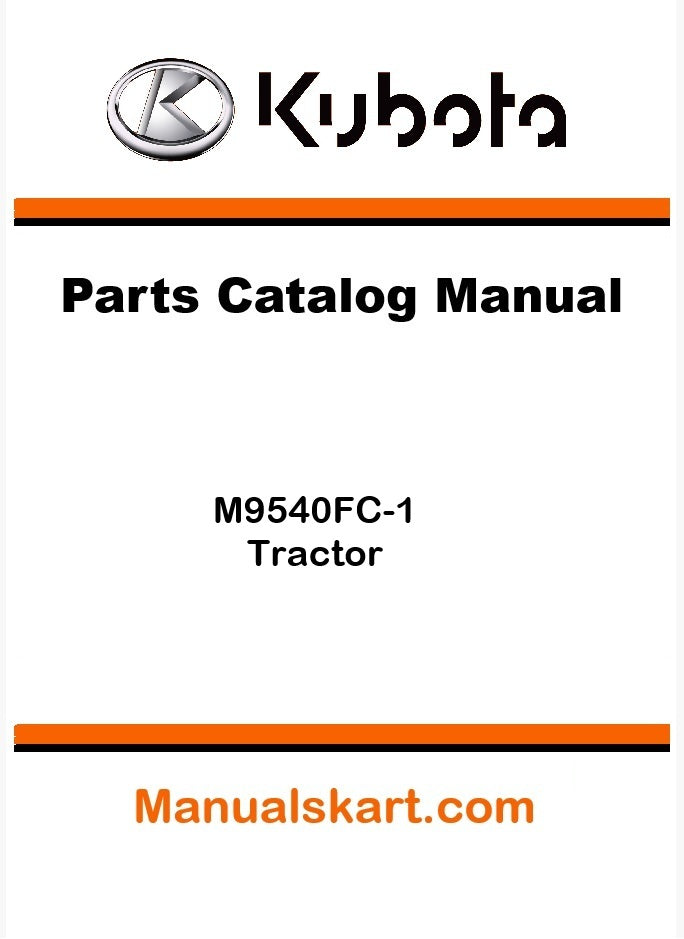 Kubota M9540FC-1 Tractor Parts Catalog Pdf Manual