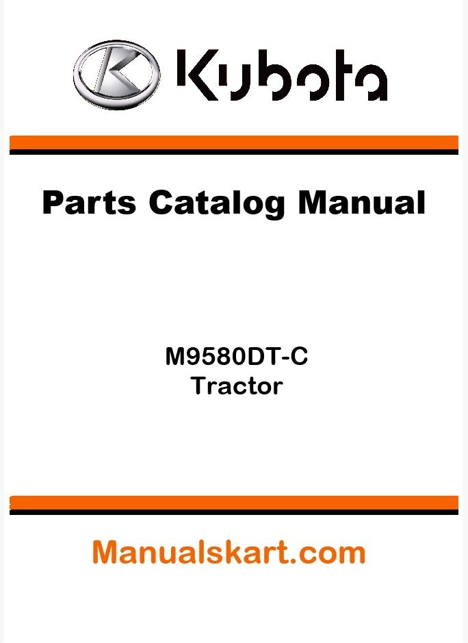 Kubota M9580DT-C Tractor Parts Catalog Pdf Manual