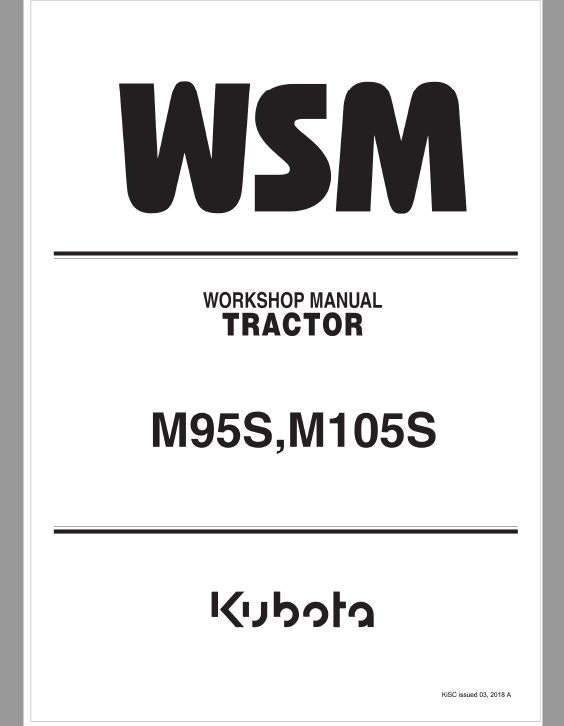 Kubota M95S, M105S Tractor Pdf Repair Service Manual