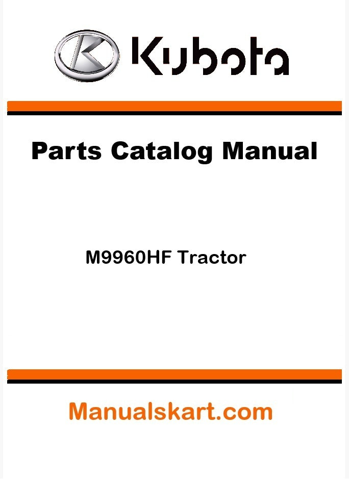 Kubota M9960HF Tractor Parts Catalog Pdf Manual