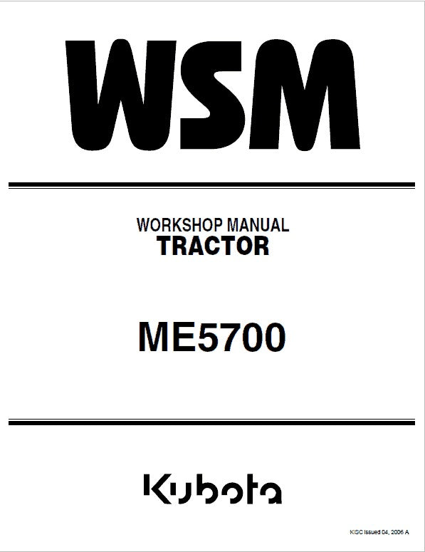 Kubota ME5700 Tractor Pdf Repair Service Manual