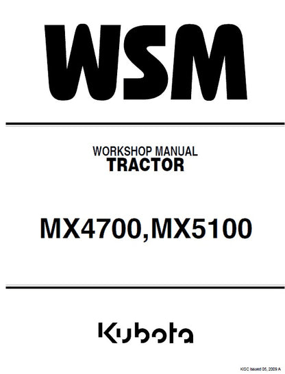 Kubota MX4700, MX5100 Tractor Pdf Repair Service Manual