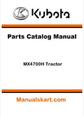 Kubota MX4700H Tractor Parts Catalog Pdf Manual
