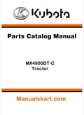 Kubota MX4900DT-C Tractor Parts Catalog Pdf Manual