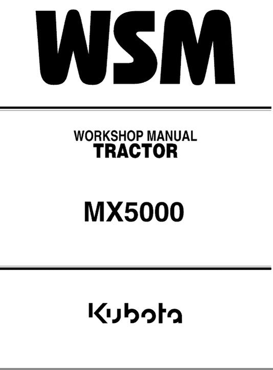 Kubota MX5000 Tractor Pdf Repair Service Manual