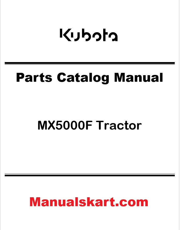 Kubota MX5000F Tractor Pdf Parts Catalog Manual