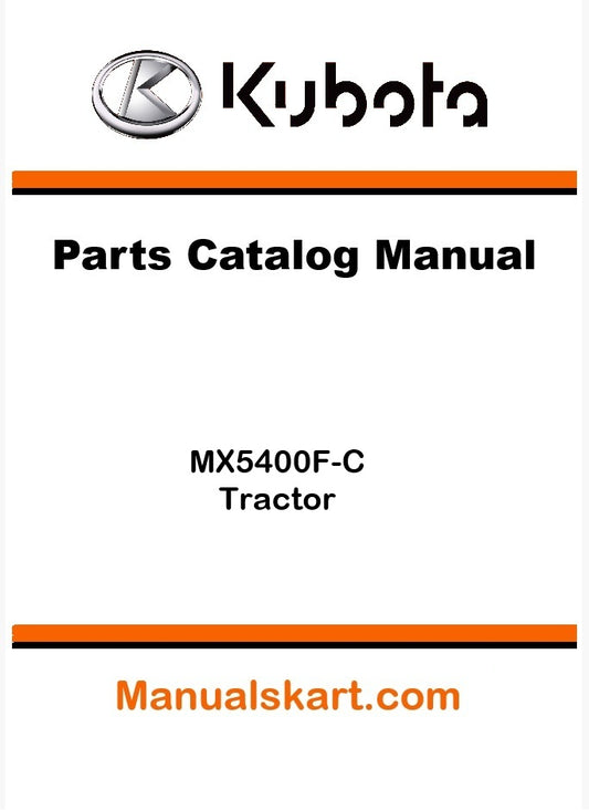 Kubota MX5400F-C Tractor Parts Catalog Pdf Manual