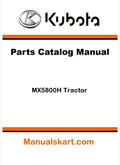 Kubota MX5800H Tractor Parts Catalog Pdf Manual