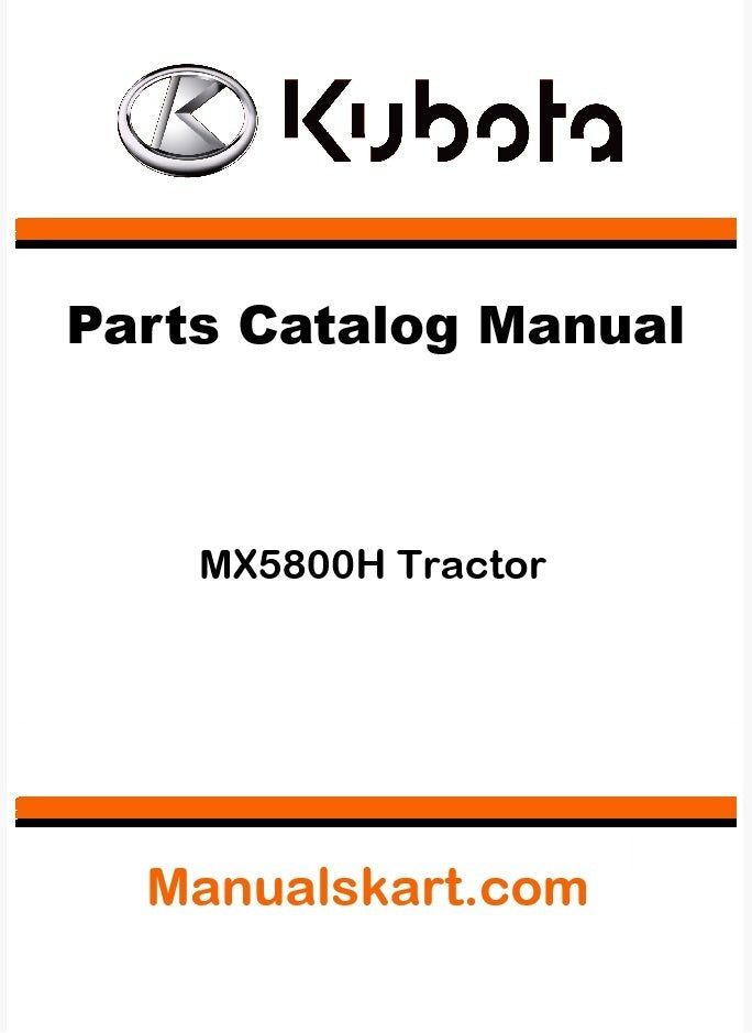 Kubota MX5800H Tractor Parts Catalog Pdf Manual
