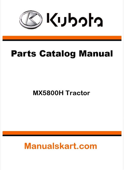 Kubota MX5800H Tractor Parts Catalog Pdf Manual
