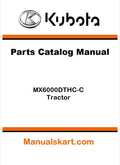 Kubota MX6000DTHC-C Tractor Parts Catalog Pdf Manual