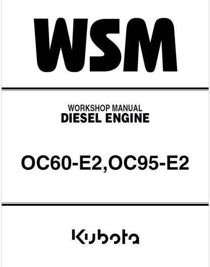 Kubota OC60-E2, OC95-E2 Diesel Engine Pdf Repair Service Manual