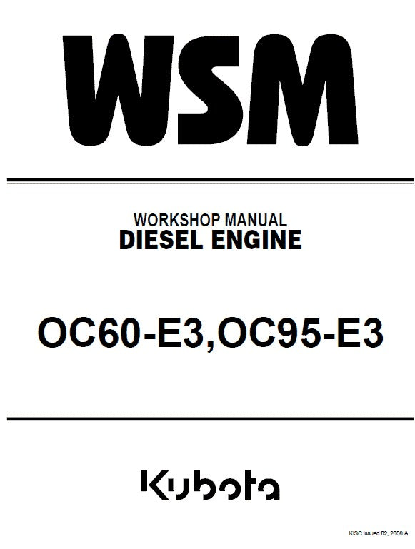 Kubota OC60-E3, OC98-E3 Engine Pdf Repair Service Manual