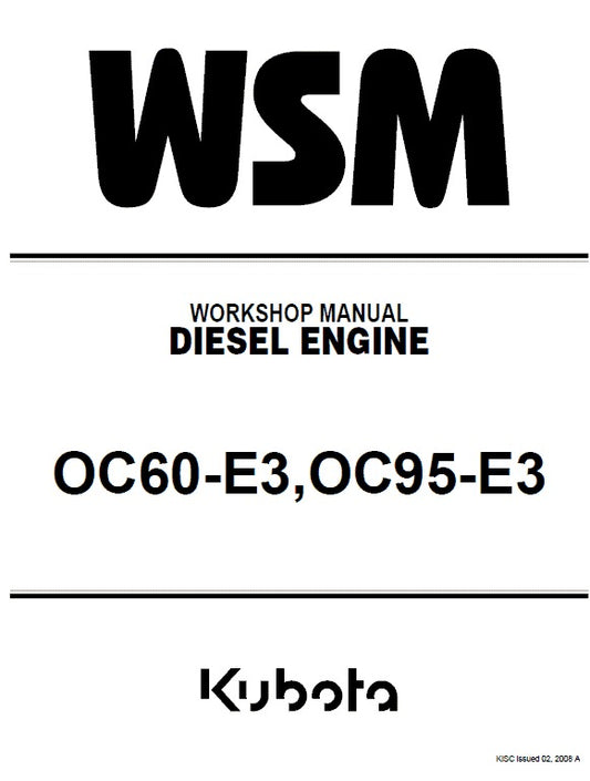 Kubota OC60-E3, OC98-E3 Engine Pdf Repair Service Manual