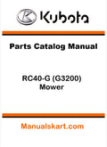 Kubota RC40-G (G3200) Mower Pdf Parts Catalog Manual