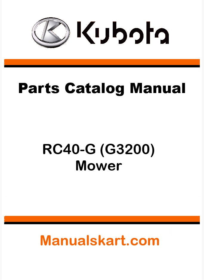 Kubota RC40-G (G3200) Mower Pdf Parts Catalog Manual