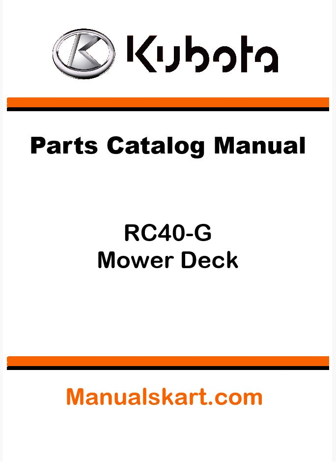 Kubota RC40-G Mower Deck Pdf Parts Catalog Manual