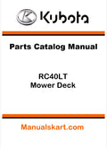 Kubota RC40LT Mower Deck Pdf Parts Catalog Manual
