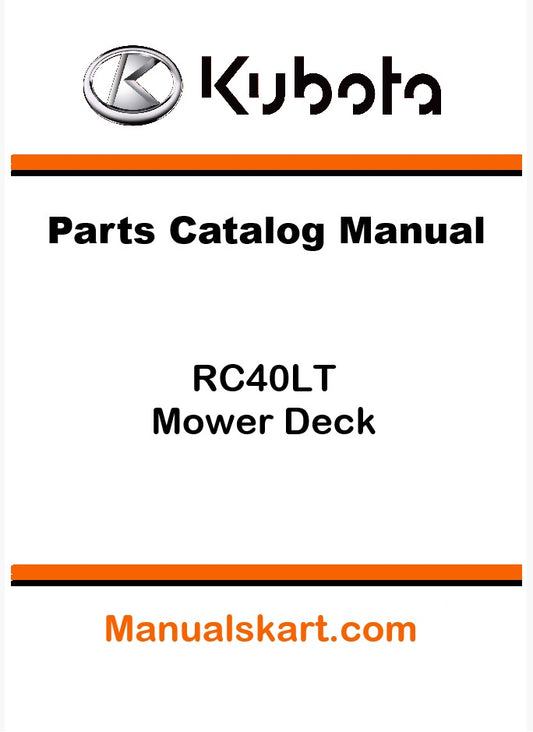 Kubota RC40LT Mower Deck Pdf Parts Catalog Manual