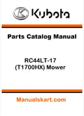 Kubota RC44LT-17 (T1700HX) Mower Pdf Parts Catalog Manual